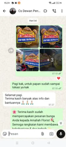 Testimonial Papan Bunga Pernikahan pelabuhan makassar